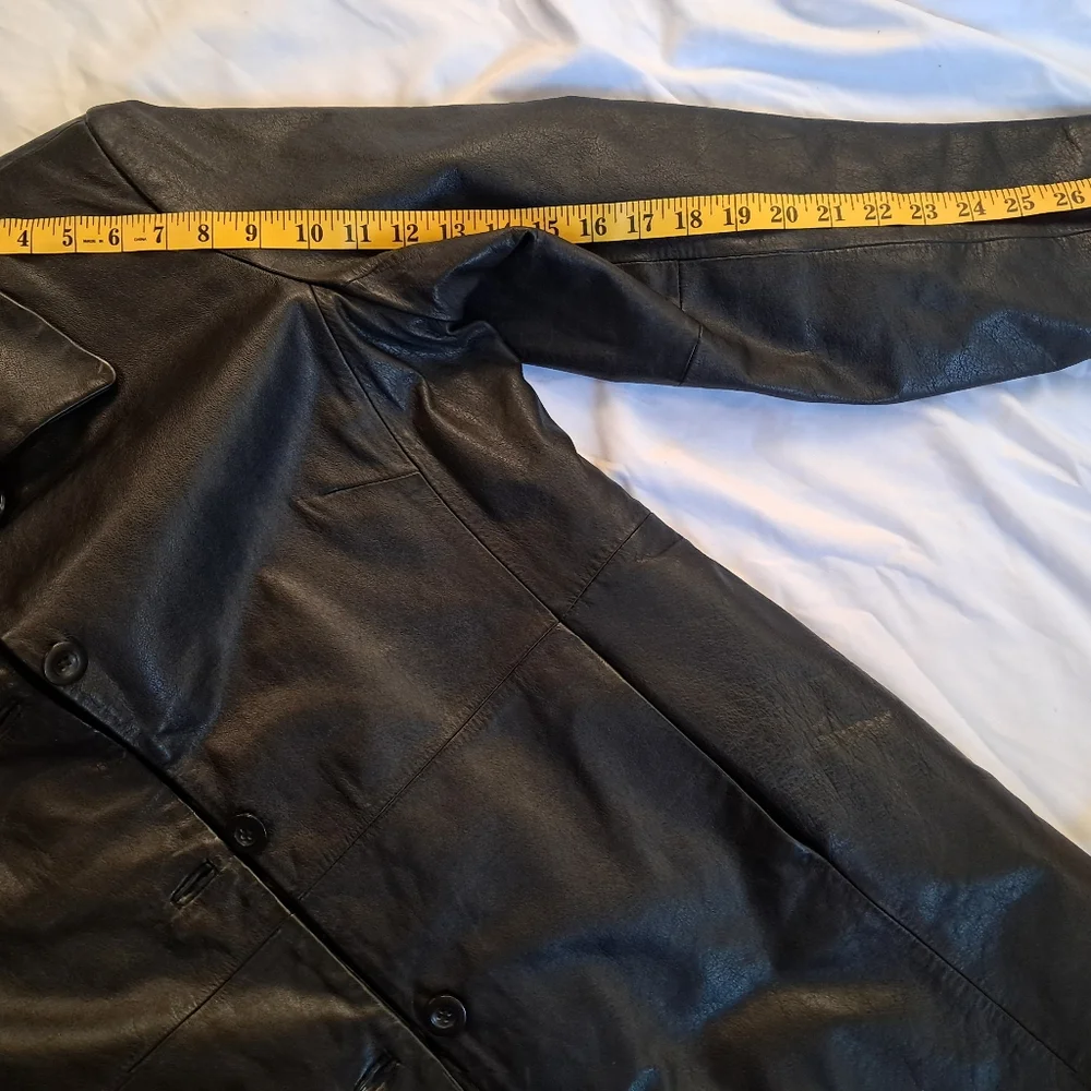 Vintage Kathy Ireland Size L Leather Coat 100% Genuine Mint Condition - Picture 8 of 12